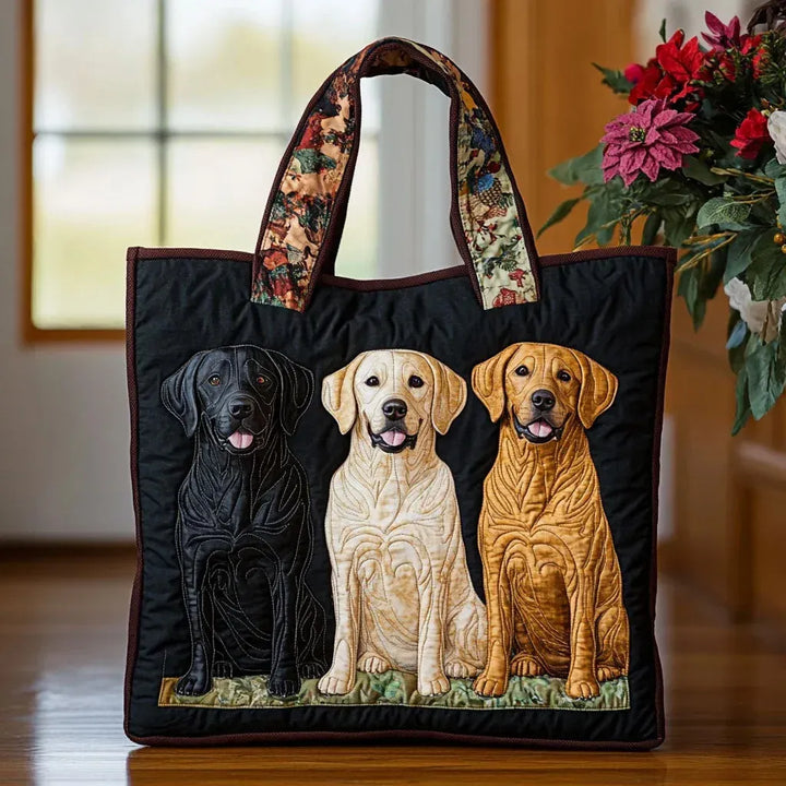 Nina | Borsa trapuntata con tre labrador
