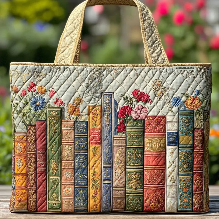 Carolina | Borsa trapuntata con biblioteca incantata
