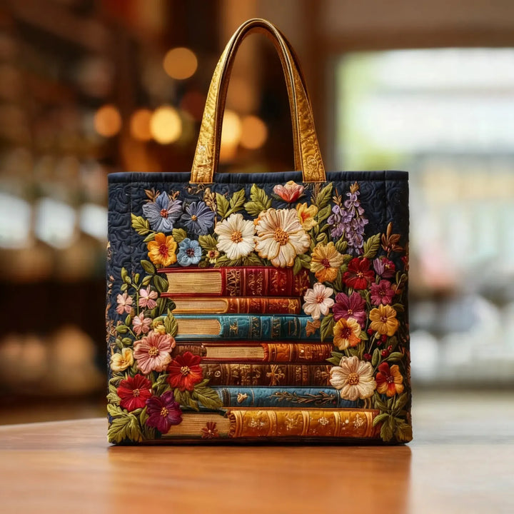 Mia | Borsa trapuntata con biblioteca in fiore