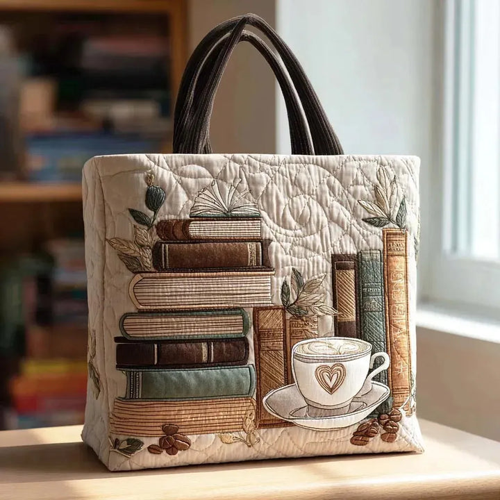 Tea | Borsa trapuntata con caffè e libri