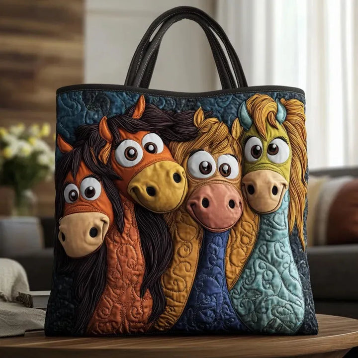 Elena | Borsa trapuntata con pony giocosi