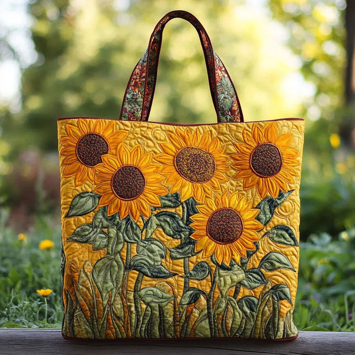 Sofia | Borsa trapuntata con girasoli