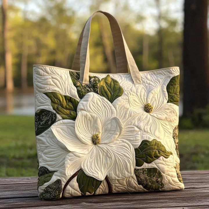 Maria | Borsa trapuntata con fiori bianchi