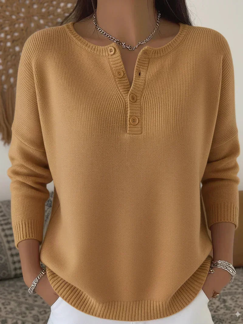 Caterina | Maglione con abbottonatura Henley