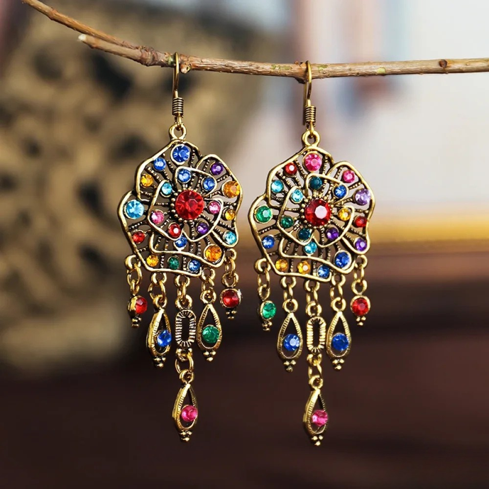 Concetta | Orecchini rétro con mandala multicolore