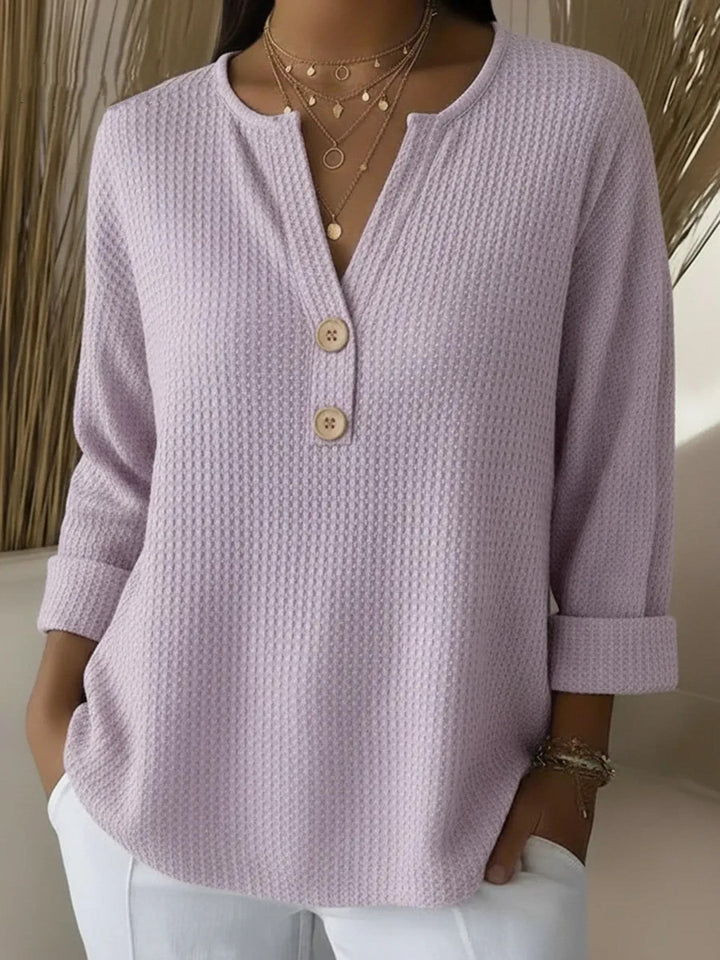 Monica | Maglia Henley con lavorazione a nido d'ape