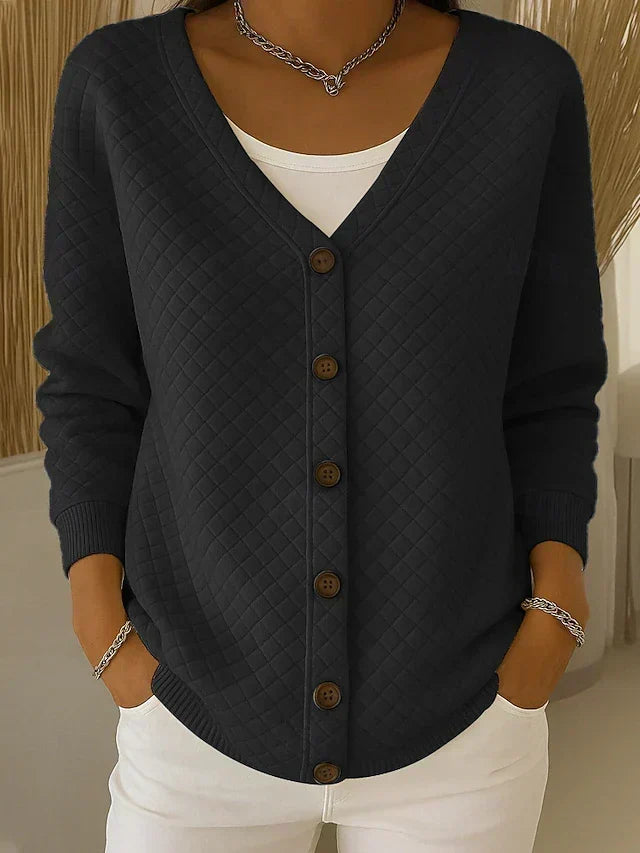 Anna | Cardigan con trapuntatura a rombi e bottoni