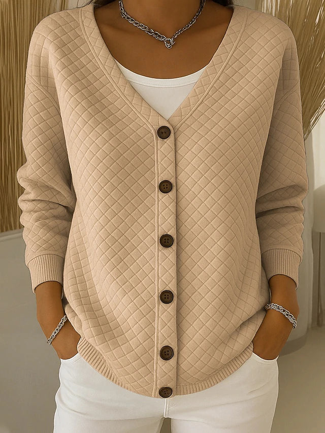 Anna | Cardigan con trapuntatura a rombi e bottoni
