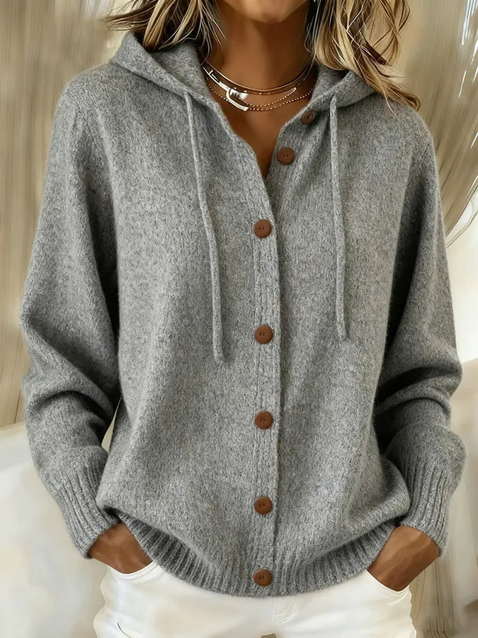 Susanna | Cardigan con cappuccio e abbottonatura