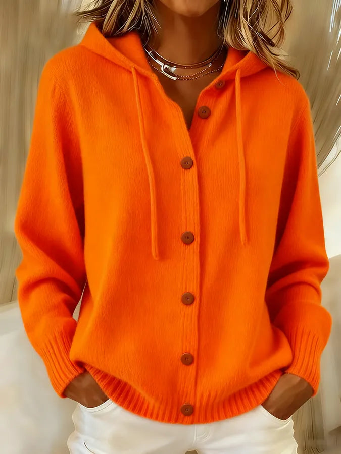 Susanna | Cardigan con cappuccio e abbottonatura