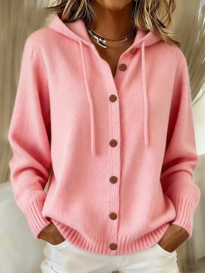 Milena | Cardigan con Cappuccio e Bottoni