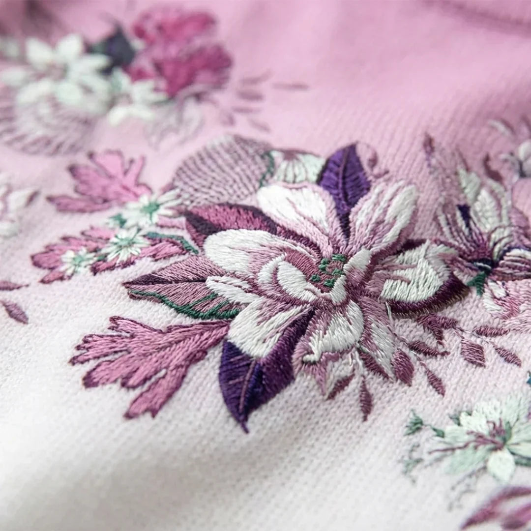 Dorotea | Maglione Floreale con Collo Rovesciato