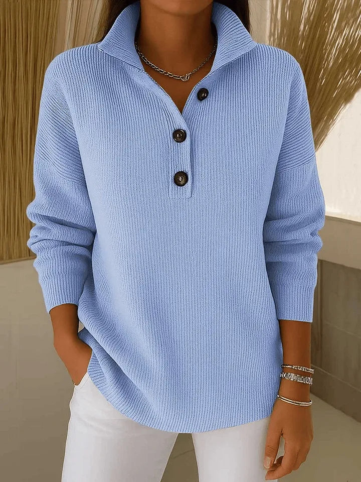 Anita | Maglione con colletto polo e scollo a V
