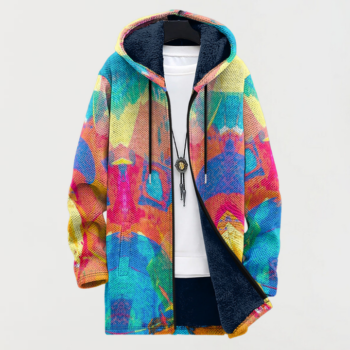 Greta | Giacca con fantasia artistica multicolore