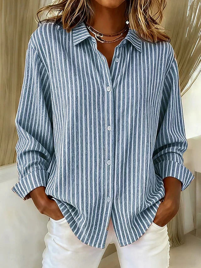 Roberta | Camicia a righe con abbottonatura