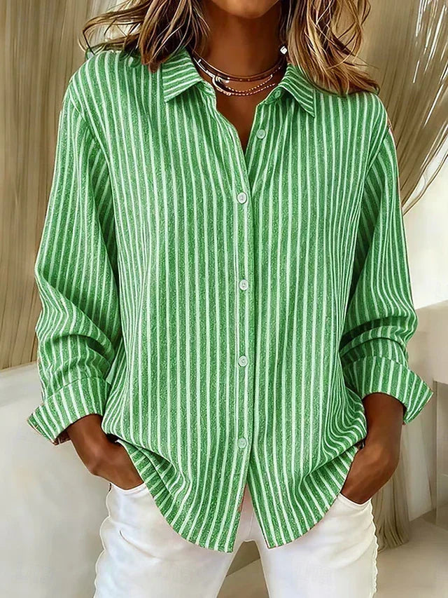 Roberta | Camicia a righe con abbottonatura