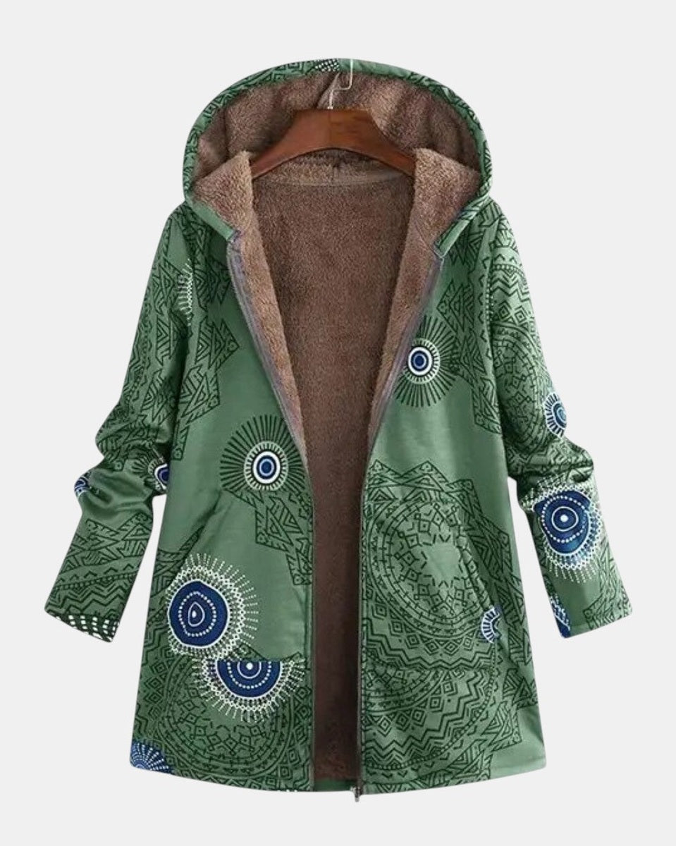 Natalia | Giacca in sherpa con fantasia tribale