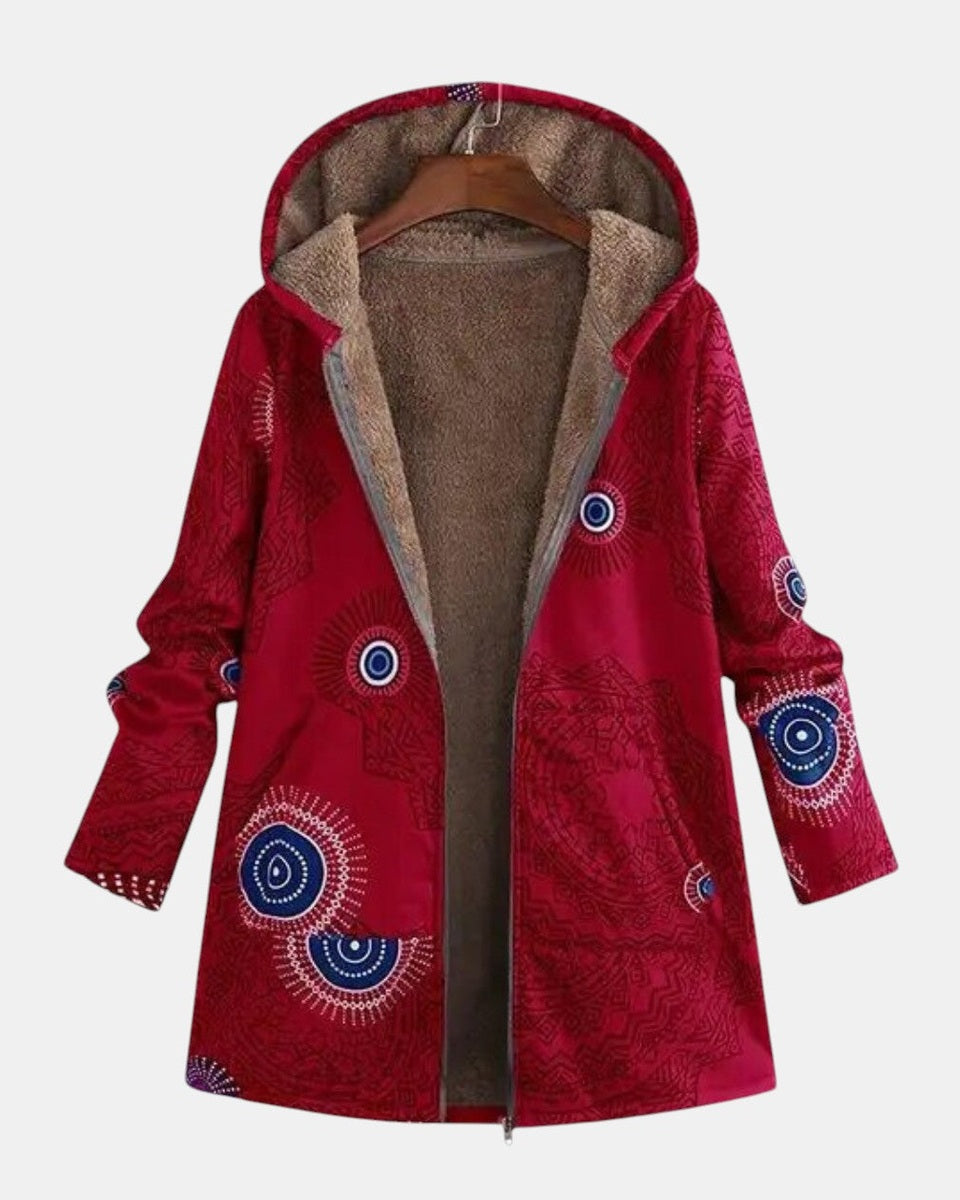 Natalia | Giacca in sherpa con fantasia tribale