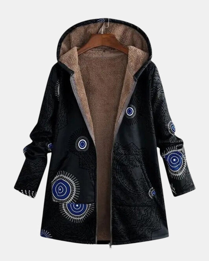 Natalia | Giacca in sherpa con fantasia tribale