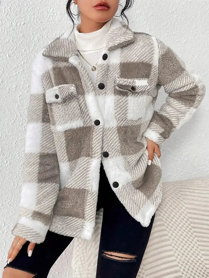 Frida | Giacca elegante in pile a righe