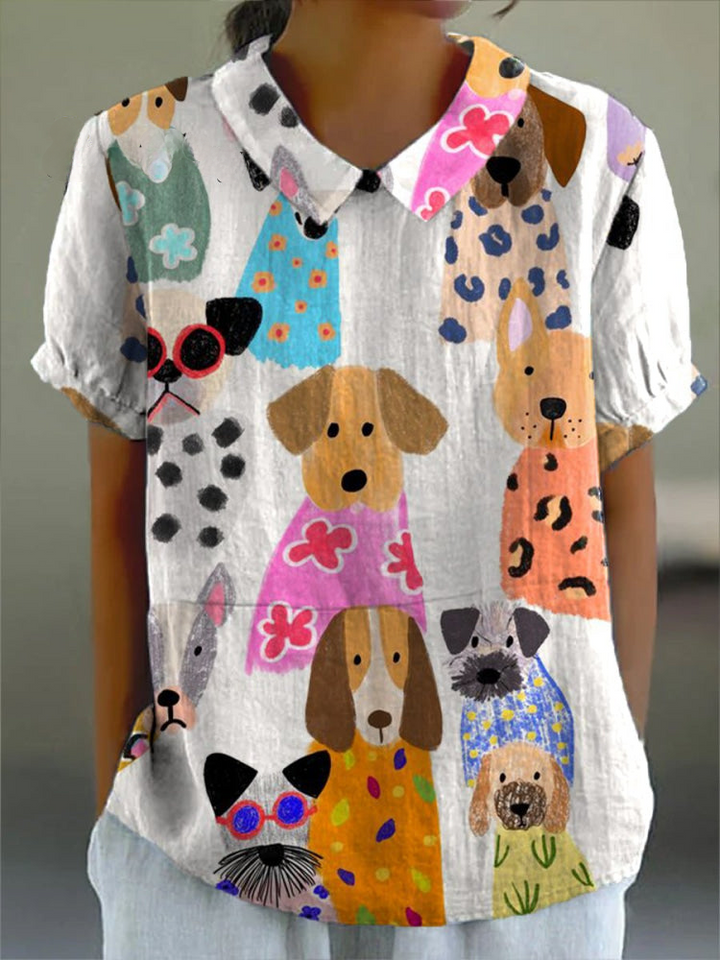 Valeria | Blusa con stampa di cani