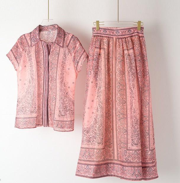 Maddalena | Completo boho stampato in due pezzi