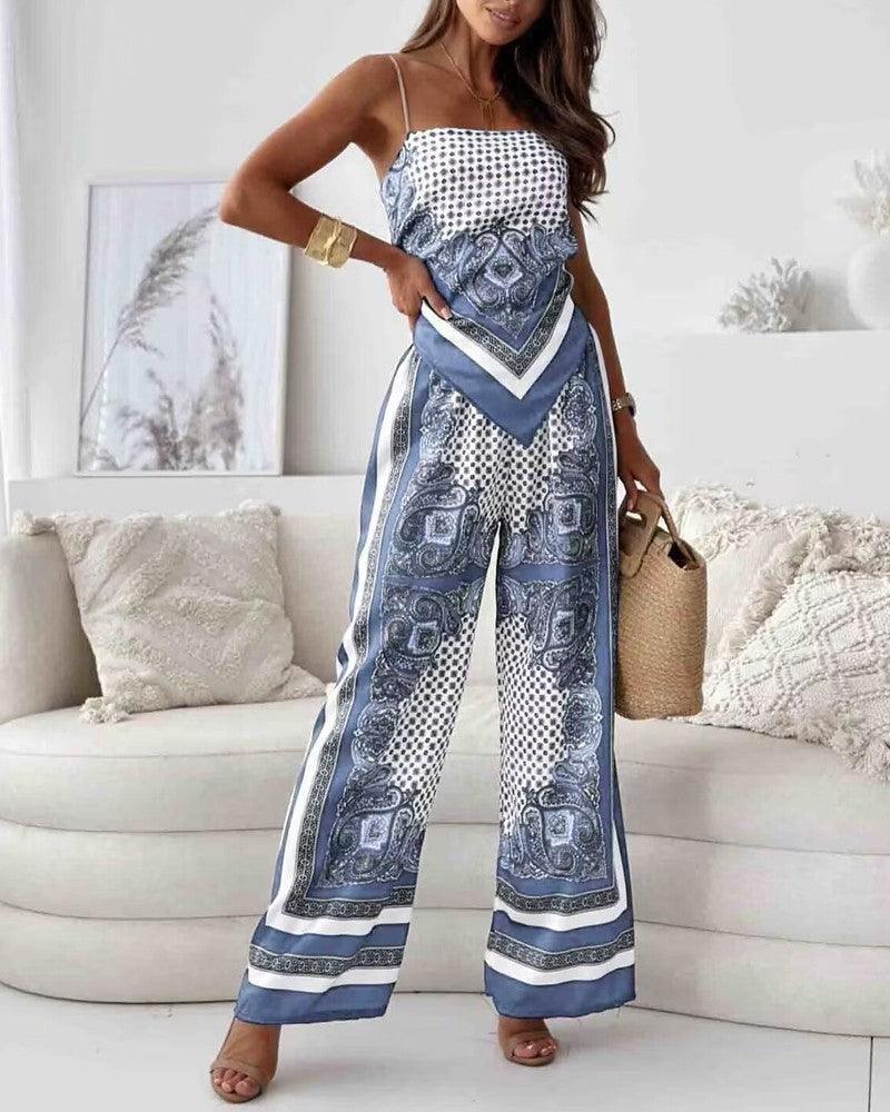 Lilia | Completo elegante da vacanza con top allacciato e pantaloni