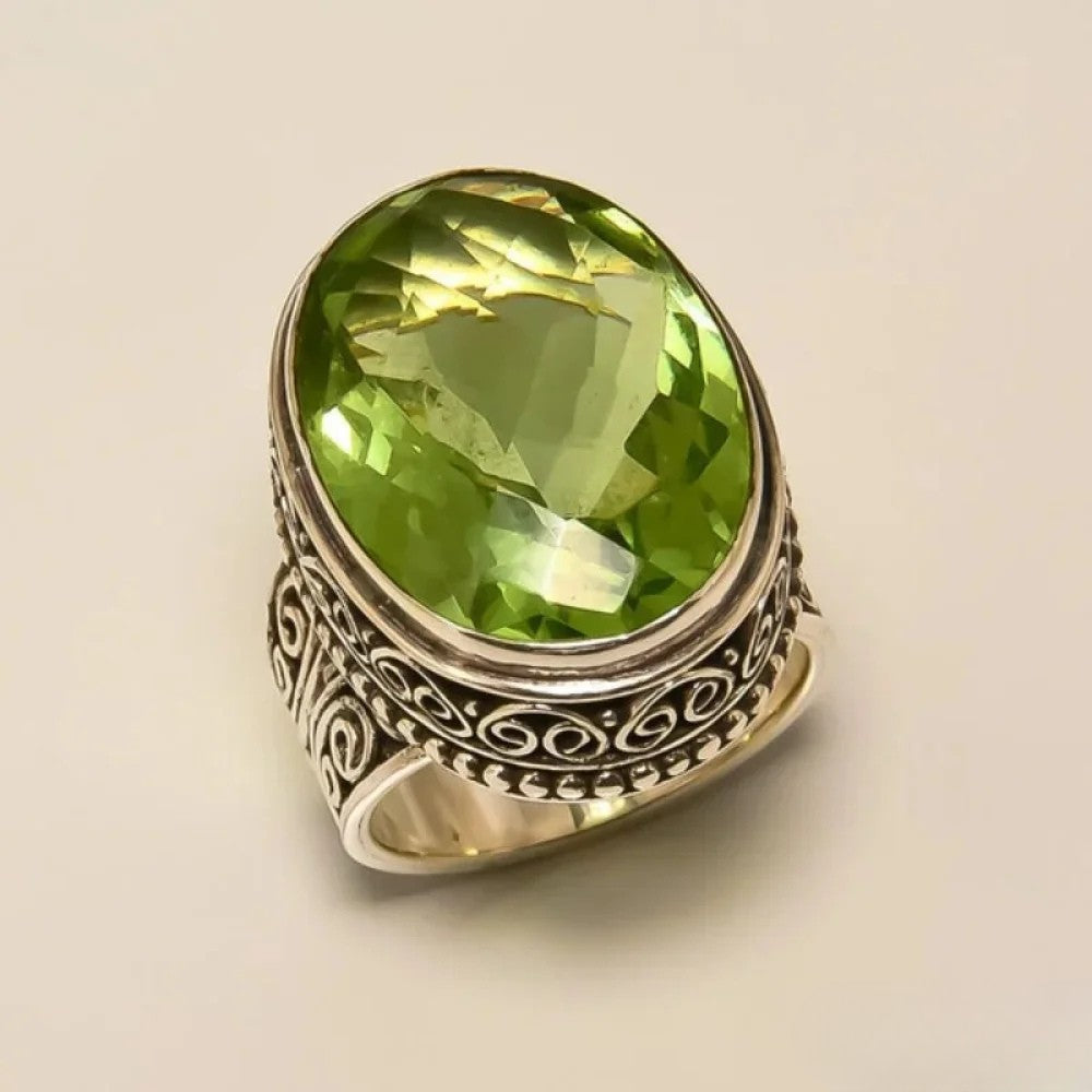 Mina | Anello in stile antico con motivo di ulivo