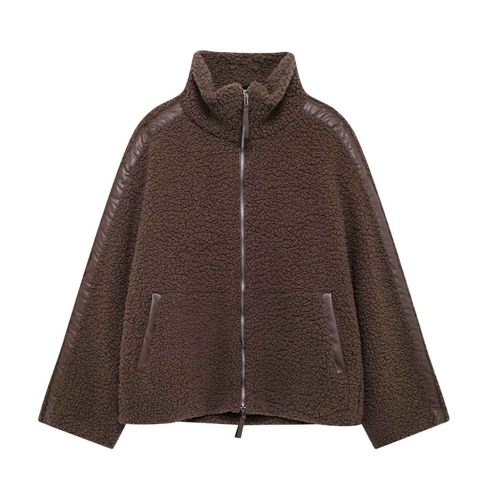 Alessia | Giacca teddy oversize con collo alto