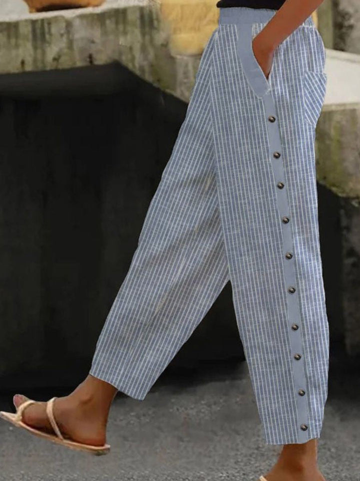 Clara | Pantaloni a righe con bottoni