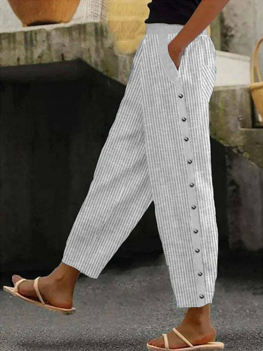 Clara | Pantaloni a righe con bottoni
