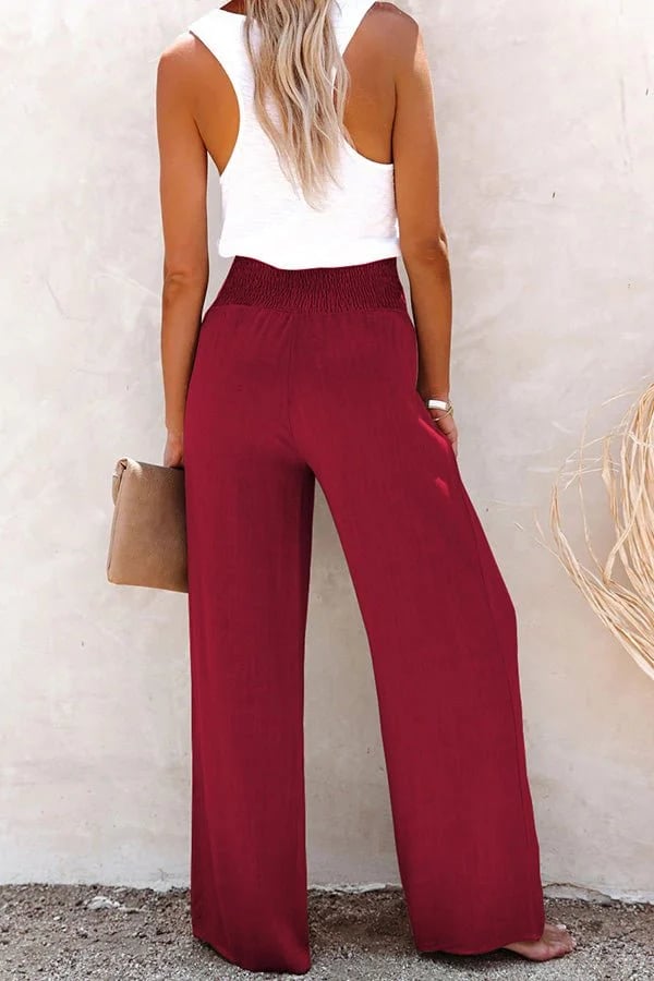 Rosa | Pantaloni rilassati a vita alta