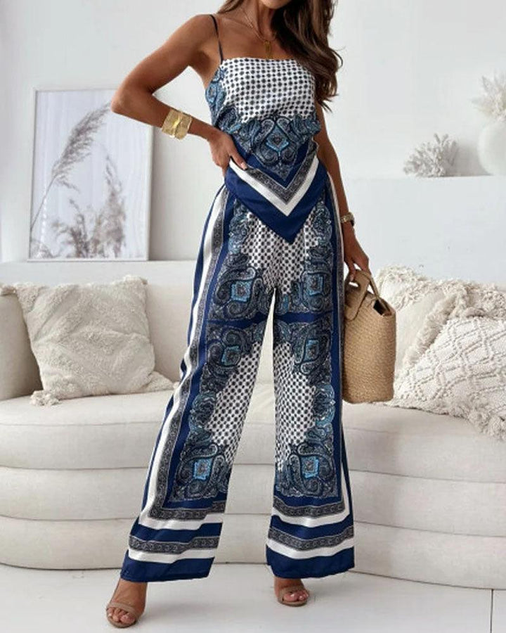 Lilia | Completo elegante da vacanza con top allacciato e pantaloni