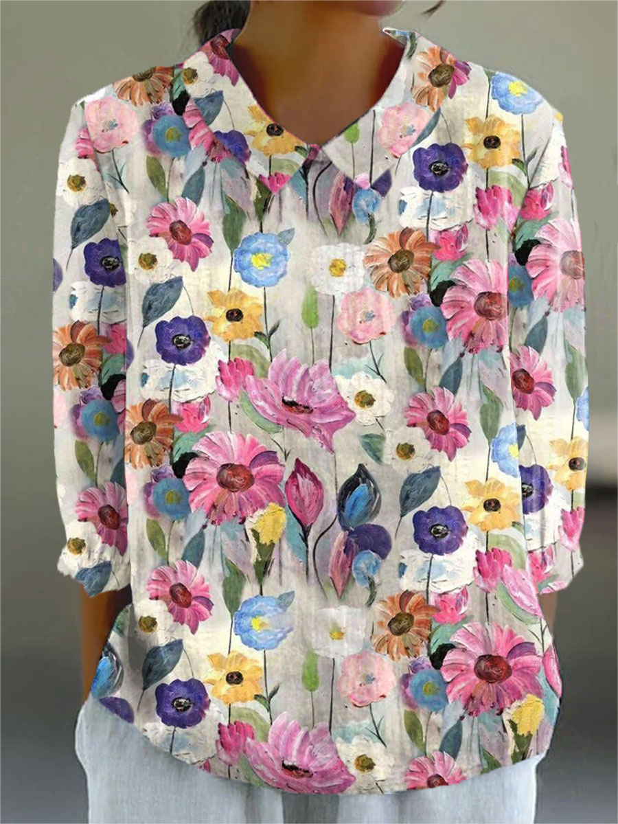 Vera | Blusa con stampa artistica