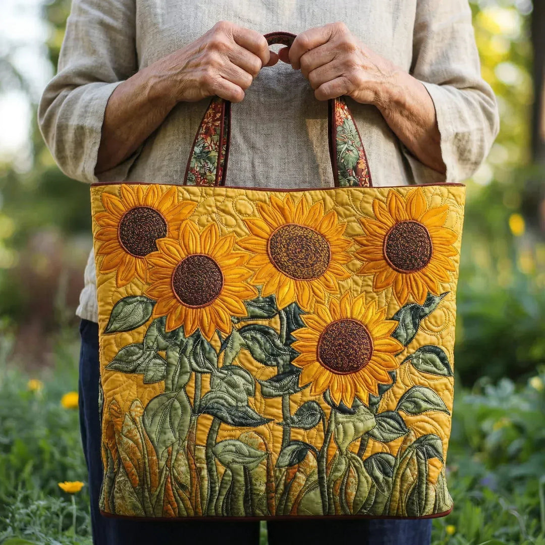 Sofia | Borsa trapuntata con girasoli