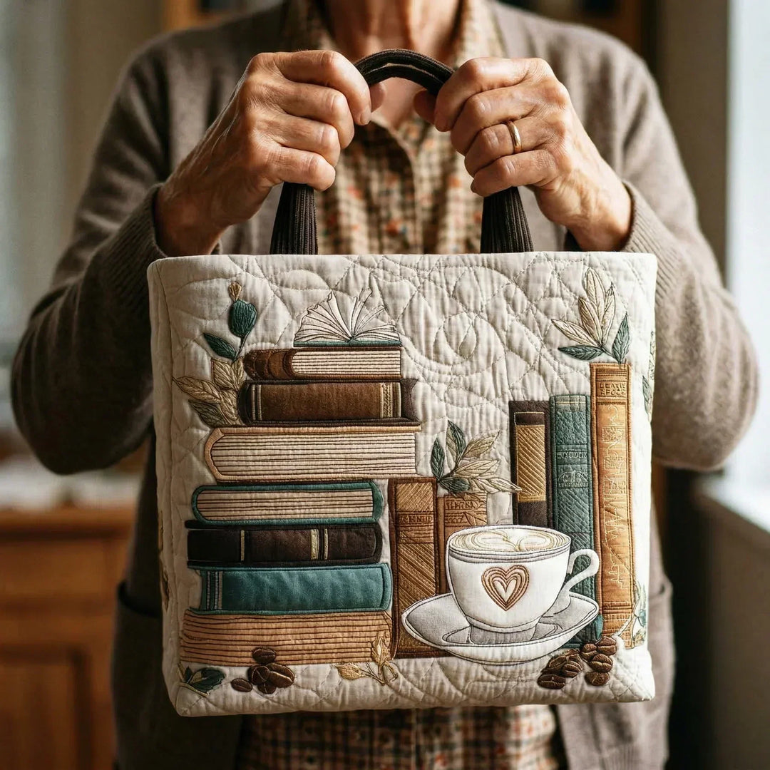 Tea | Borsa trapuntata con caffè e libri