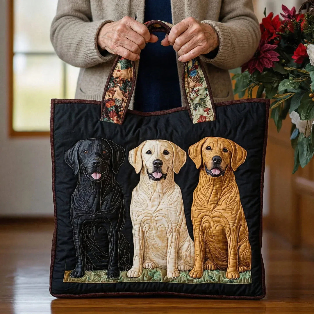 Nina | Borsa trapuntata con tre labrador