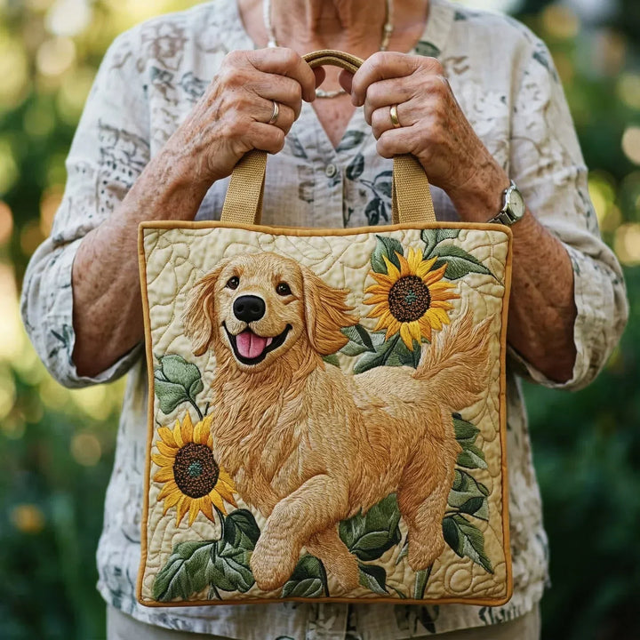 Leonia | Borsa trapuntata con golden retriever