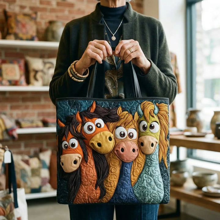 Elena | Borsa trapuntata con pony giocosi