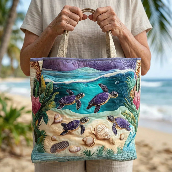 Elena | Borsa trapuntata con tartarughe nella laguna
