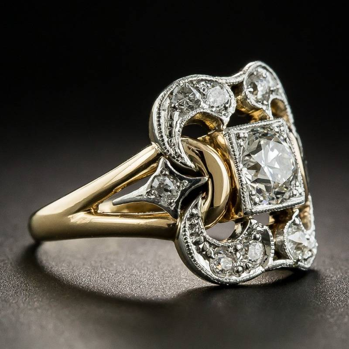 Teresa | Anello d'oro vintage con zirconi