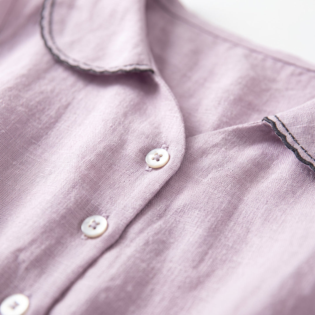 Frida | Abito elegante in cotone e lino con mezze maniche