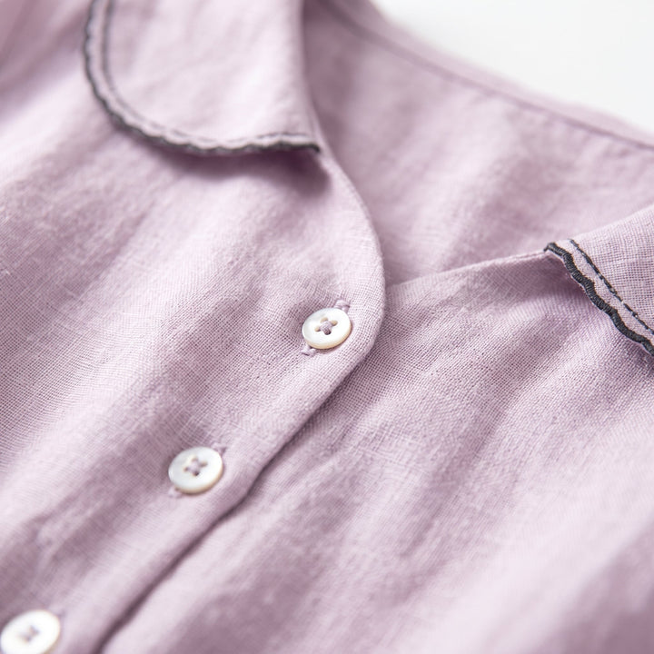 Frida | Abito elegante in cotone e lino con mezze maniche
