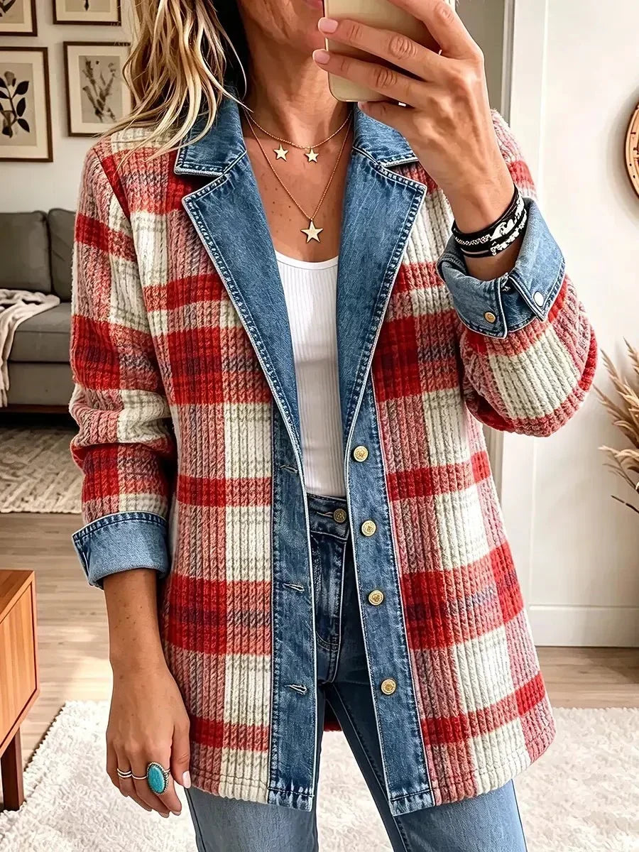Elena | Giacca di jeans vintage patchwork