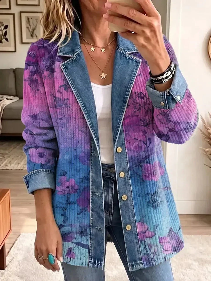 Maddalena | Giacca rétro con fantasia floreale artistica