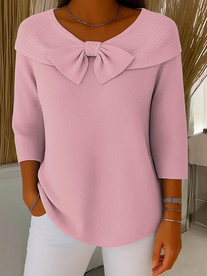 Marisa | Maglione con Fiocco e Collo Tondo