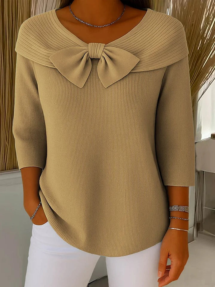 Marisa | Maglione con Fiocco e Collo Tondo