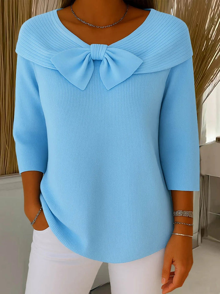 Marisa | Maglione con Fiocco e Collo Tondo