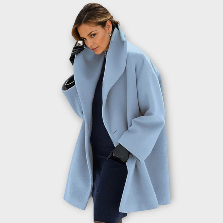 Rossella | Cappotto in misto lana con collo a scialle