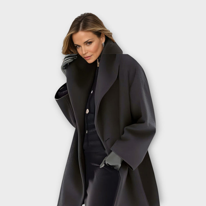 Rossella | Cappotto in misto lana con collo a scialle